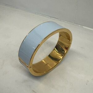 J.Crew Elegant Gold and Light Baby Blue Bangle Bracelet